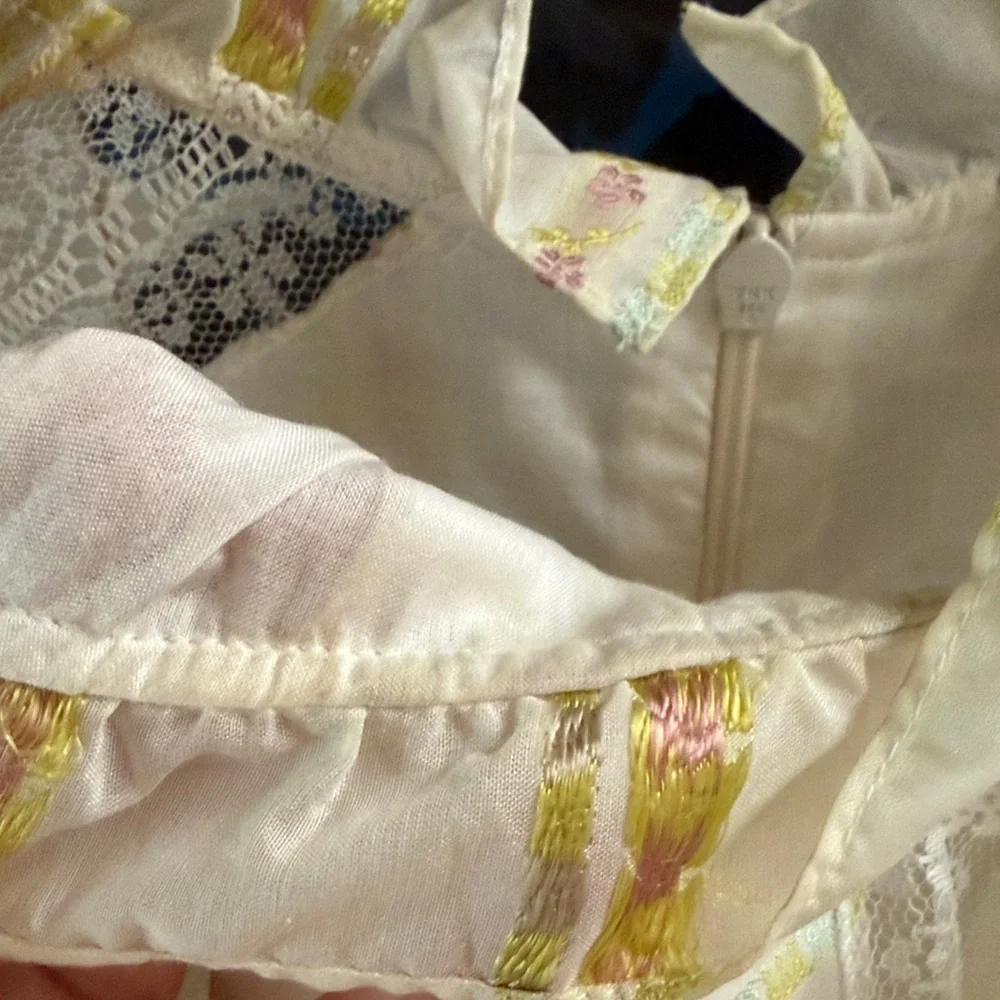 Sandro “Mary” Lace-Panel Mini Dress | Ecru | French Romanticism 38 | US 4 - Picture 10 of 11